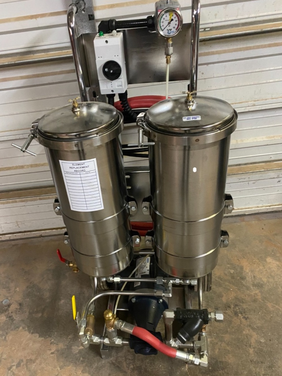 FlowGuard filtration rental cart — portable polishing filtration